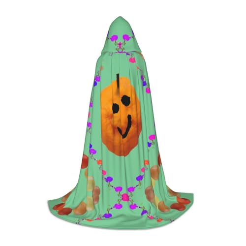 XZDAL Smiley Citrus Printed Hooded Cape L for Teens Cosplay Role-Play Festival Maskerade and Theme Party Costume von XZDAL