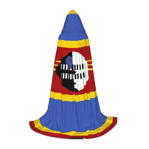 XZDAL Swasiland Flag Printed Hooded Cape S for Teens - Cosplay, Role-Play, Festival, Maskerade, and Theme Party Costume von XZDAL