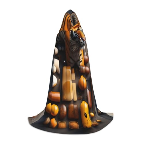 XZDAL Tiger Kapuzenumhang M für Teenager Langer Umhang Kostüm Cosplay Maskerade Karneval Party XZDAL Tiger Kapuzenumhang M für Teenager Langer Umhang Kostüm Cosplay Maskerade Karneval Party von XZDAL