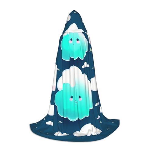 XZDAL Two Shy Clouds Printed Hooded Cape L for Teens Cosplay Role-Play Festival Maskerade and Theme Party Costume von XZDAL