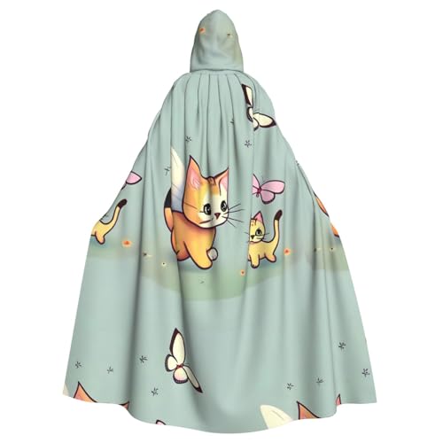 XZDAL Umhang mit Kapuze für Erwachsene, Kätzchen, Schmetterling, für Halloween, Cosplay, Maskerade, Party-Kostüm XZDAL Umhang mit Kapuze für Erwachsene, Kätzchen, Schmetterling, für Halloween, Cosplay, Maskerade, Party-Kostüm von XZDAL