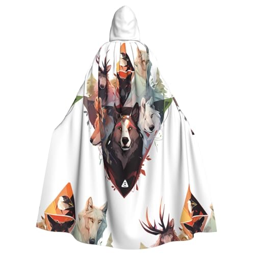 XZDAL Umhang mit Kapuze für Erwachsene, Wölfe und Rentier, für Halloween, Cosplay, Maskerade, Party-Kostüm XZDAL Umhang mit Kapuze für Erwachsene, Wölfe und Rentier, für Halloween, Cosplay, Maskerade, Party-Kostüm von XZDAL