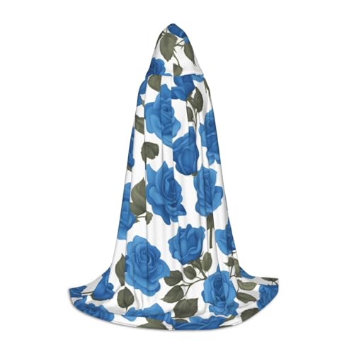XZDAL Wunderschöner blauer Rosen-Kapuzenumhang L für Teenager, langer Umhang, Kostüm, Cosplay, Maskerade, Karneval, Party XZDAL Wunderschöner blauer Rosen-Kapuzenumhang L für Teenager, langer Umhang, Kostüm, Cosplay, Maskerade, Karneval, Party von XZDAL