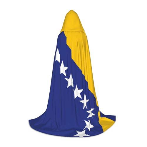 XZDCAL Flagge von Bosnien und Herzegowina Teen Kapuzenumhang Umhang Umhang für Cosplay, Festivals und Kostümpartys, lang, bequem von XZDCAL