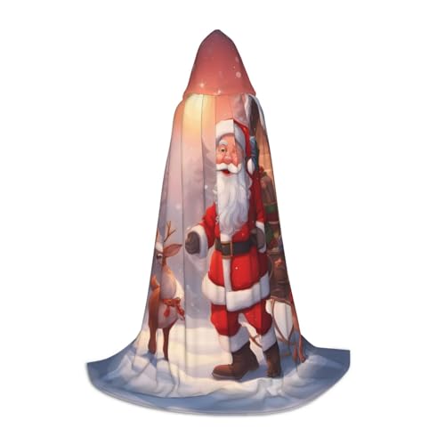 XZDCAL Winter Santa Claus Teen Hooded Cloak Cape für Cosplay, Festivals und Kostümpartys, lang, bequem von XZDCAL