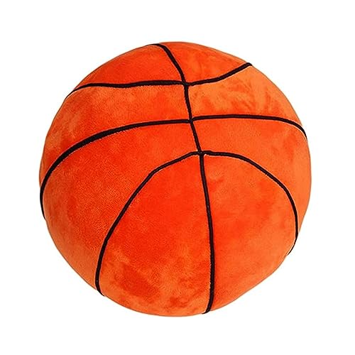 Basketball-Plüschkissen, gefülltes Sport-Wurf-Plüschtier, dekoratives rundes großes Basketballkissen, 3D-Ballförmiges Wurfkissen, Geschenk für Mädchen oder Jungen (27,9 cm, Orange) von XZJMY