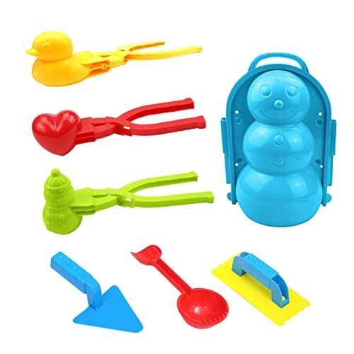 7 Set Sporthut Schneeschimmel, Winter Outdoor Aktivitäten Schöne 3D Pinguin Form Schnee Spielform Werkzeug Spaß Schneeball Maker Spielzeug Für Kinder Erwachsene Blau Einheitsgröße (As shows, One Size) von XZincer