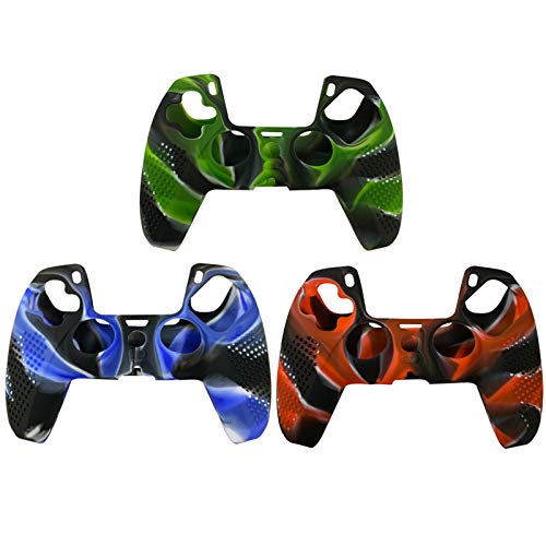 Camouflage Controller 3er-Pack Case Cover Skin für PS5 Silikon-Spielzubehör Korsaren-Virtuose (AS Show, One Size) von XZincer