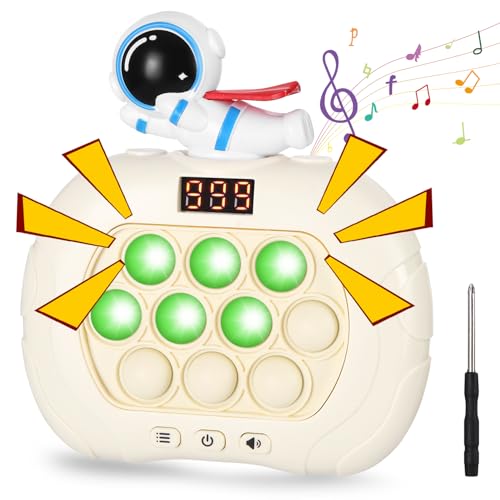 Xaosin Pop It Elektronisches Spiel Astronauten Fidget Toys mit LED Bildschirm Sensorik Spielzeug Tragbares Knobelspiele 6 Spielmodi Schnelles Drückblasenspiel für Kinder Erwachsene von Xaosin