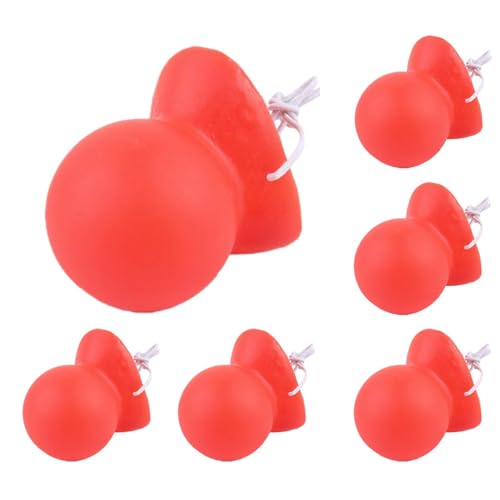 Gummi Neuheit Clown Nase | 6pcs Rot Gummi Clown Nase | Neuheit Clown Nase mit Gummizug | Zuverlässige Cosplay Zirkus Nasen | Nase Clown Zirkus Kostüm für Clown Nasentag Zirkus von Xasbseulk