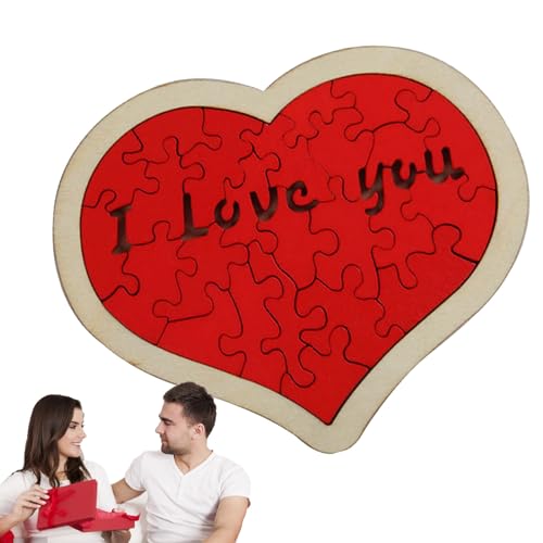 Heart Building Puzzle, Wooden Love Building Blocks Puzzle, Wear Resistant Heart Build Puzzle, Love Heart Puzzle, Heart Shaped Blocks Puzzle for Wife and Girlfriend von Xasbseulk