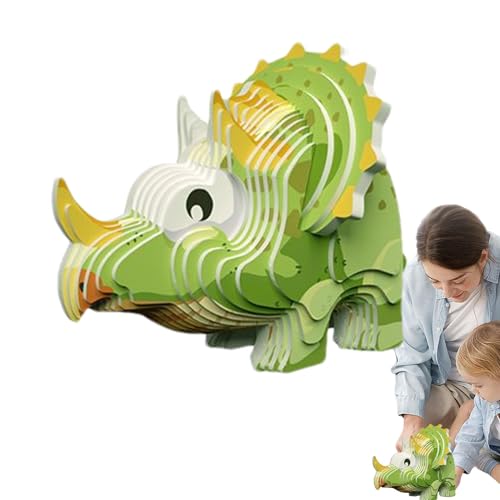 Dinosaurier-Puzzles für Kinder,3D-Dinosaurier-Puzzles,3D-Dinosaurier-Papierpuzzlespielzeug | Papier-Tierpuzzle, pädagogisches Lernspielzeug, Hand-Auge-Koordinationstraining von Xasbseulk