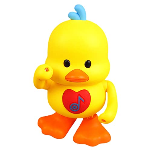 Xasbseulk Tanzendes Entenspielzeug, ABS-Laufendes gelbes Entenspielzeug, pädagogisches Lernspielzeug für Babys im Vorschulalter, Babyspielzeug Ente, leuchtendes Tanzspielzeug für Kleinkinder (7 Zoll) von Xasbseulk