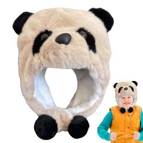 Xasbseulk Warme Pandahut - Niedliche Panda Wintermütze | Cartoon Samt Panda Ohrenschutz Hut | Niedlicher vielseitiger Plüsch Panda Hut | 180g Plüsch Panda Hut für Muttertag, Büro, Damen, Herren, von Xasbseulk