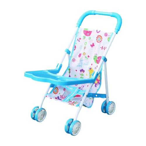 Babypuppen-Kinderwagen, Zusammenklappbarer Puppenkinderwagen Für Kleinkinder, Rollenspiel-Spielzeugpuppen-B-uggy-Kinderwagen | Kinderspielzeug-Kinderwagen Für Bibi-Puppe von Xatteua