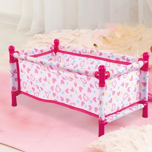 Babypuppenbett, Rosa Babypuppenbett, Puppenspielspielzeug, Babypuppenzubehör Für Mädchen, Puppenkinderbett, Babypuppenspielpuppenzubehör, Spielzeug Für Kinder Ab 3 Jahren von Xatteua