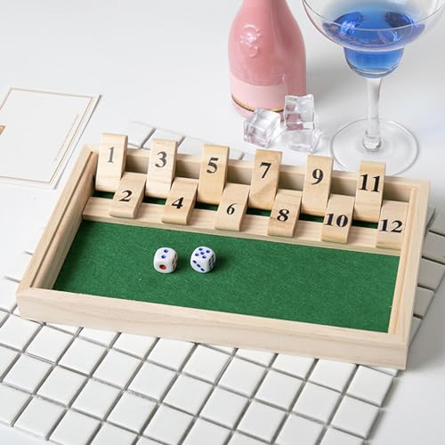 Shut The Box-Spiel – Shut The Box-Würfelspiel Für 2 Spieler, Holzbrettspiele Mit Würfeln, Holztisch-Würfelspiel, Traditionelles Familienspiel, Pädagogisches Tischspiel Für Kinder von Xatteua