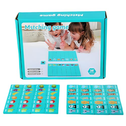 Xatteua Lern-Matching-Spiel,Matching-Kartenspiel - Frühpädagogisches Puzzlespiel zur Kompetenzentwicklung,Vorschul-Puzzle-Spielzeug, frühes Lernspiel für Reisepartys, Kindergarten von Xatteua