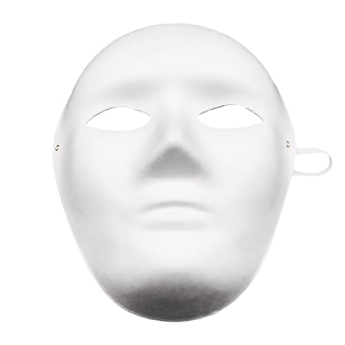 Xbemkste DIY Blank Maske, Theathermaske zu malen, Anonymous Phantom Gesicht Maske Kostüm, Therian Mask, Weiße Halbmasken, Unbemalt Masken für Halloween Karneval Maskerade Party Cosplay (One Size) von Xbemkste