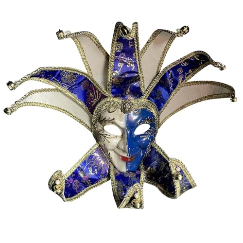 Xbemkste Maskerade Maske, Venezianische Maske Frauen Mädchen Party Maske Vollgesichtsmasken Karneval Cosplay Maske Venetian Comedy Mask Exquisite Decoration Jester Masks (B) von Xbemkste