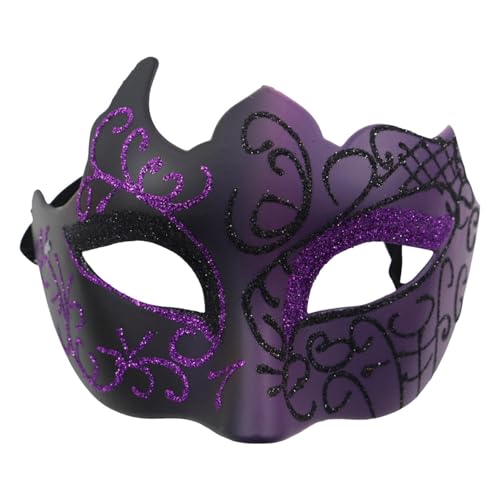 Xbemkste Maskerade Masken für Herren Damen – Glänzende Venezianische Maske Maskerade Maske Mardi Gras Maske Masquerade Mask für Karneval Tänze Halloween Ball Party (F) von Xbemkste