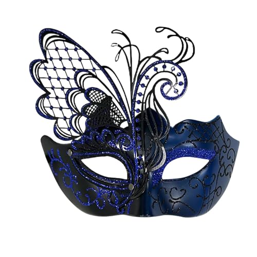 Xbemkste Metall Maskerade Maske Kunststoff Mardi Gras Maske Abschlussball Karneval Venezianische Maske Herren Damen Augenmaske Phantom der Oper Maske Party Festival Ball Kostüm (B) von Xbemkste