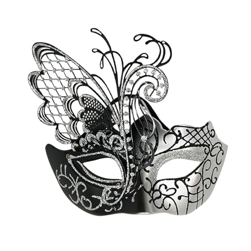 Xbemkste Metall Maskerade Maske Kunststoff Mardi Gras Maske Abschlussball Karneval Venezianische Maske Herren Damen Augenmaske Phantom der Oper Maske Party Festival Ball Kostüm (F) von Xbemkste