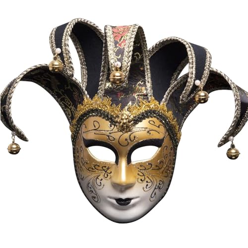 Xbemkste Venetian Comedy Mask Damen Maskerade Maske Karneval Venezianische Maske Mardi Gras Maske Frauen Exquisite Decoration Jester Masks for Party Holloween Festival (A) von Xbemkste