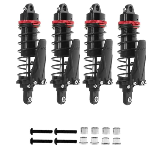 Xbsduih 4PC Metall RC Huckepack Stoßdämpfer Loch zu Loch 90mm für 1/10 RC Crawler Auto -4 TRX4 Axial SCX10II D90 CC01 Zubehör, Schwarz Xbsduih 4PC Metall RC Huckepack Stoßdämpfer Loch zu Loch 90mm für 1/10 RC Crawler Auto -4 TRX4 Axial SCX10II D90 CC01 Zubehör, Schwarz von Xbsduih