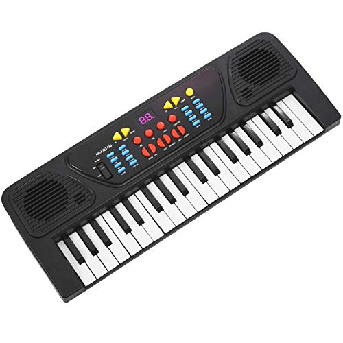 Xbsduih Kinder Kinder 37 Schlüssel Elektronische Tastatur Klavier Musik Spielzeug Record Mikrofon Mic, schwarz + von Xbsduih