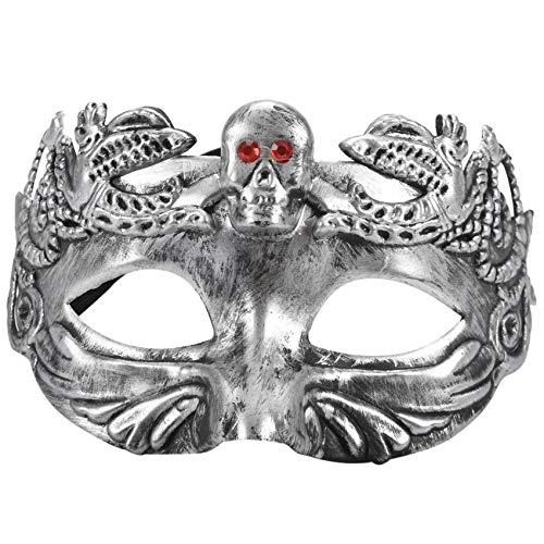 Xbsduih Scary Ghost Skeleton Maske Antique Fangs Maske Halloween Cosplay (Silber) von Xbsduih