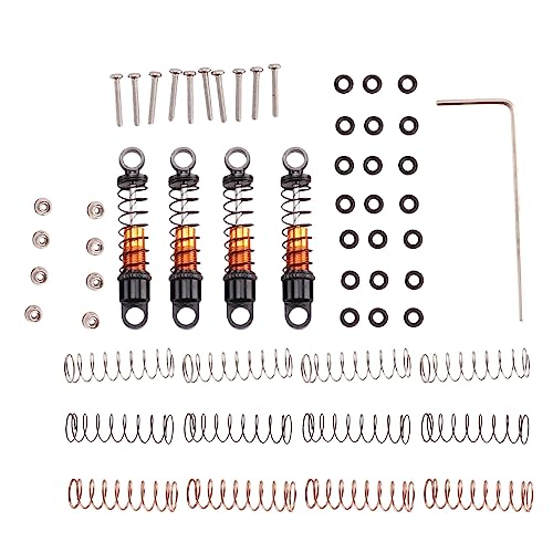 Xbsduih für Axial SCX24 90081 1/24 RC Crawler Auto Metall Einstellbarer Stoß DäMpfer DäMpfer Set Upgrade Teile ZubehöR, Schwarz Monokular von Xbsduih