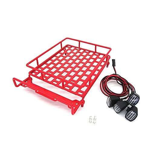 Xbsduih für MN D90 D99 MN90 MN99S 1/12 RC Auto Upgrade Teile Metall GepäCk TräGer Dach TräGer mit LED Licht, Rot Xbsduih für MN D90 D99 MN90 MN99S 1/12 RC Auto Upgrade Teile Metall GepäCk TräGer Dach TräGer mit LED Licht, Rot von Xbsduih