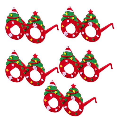 Xchon Einzigartige Weihnachtsdekoration Brillenrahmen Verkleidung Brille für Kinder und Erwachsene Kostüm Brillenrahmen 5 Stück von Xchon