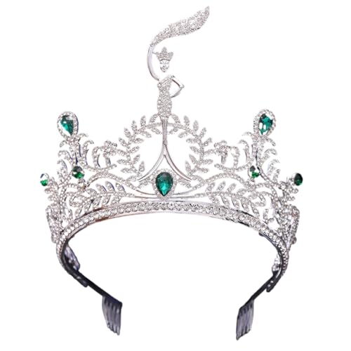 Xchon Elegante mehrfarbige Kristallkronen mit Kamm, bunte Festzugskronen, einzigartiger Tiara-Anhänger für Abschlussbälle und Halloween von Xchon