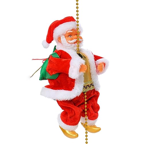 Xchon Elektrische Kletterperlen, Weihnachtsmann mit Musik, Treppensteiger, Ornament für Weihnachtsbaum, Türdekoration von Xchon