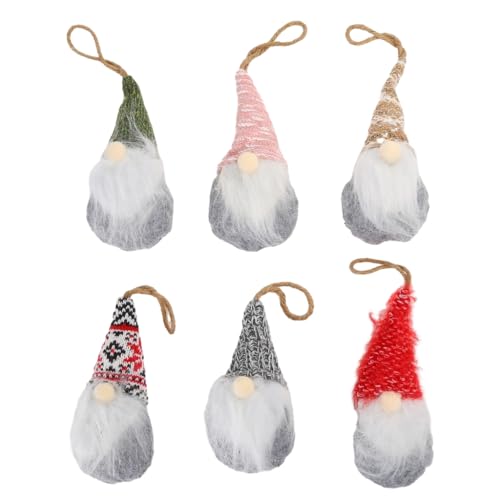 Xchon Weihnachts-Schneeflocken-Ornamente, skandinavischer Weihnachtsmann, hängend, 6 Stile von Xchon