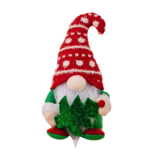 Xchon Weihnachtsdekoration, Kaktus-Zwerge, Ornamente, gestrickt, gebogen, Hut, Tannenbaum, gesichtslose Puppen, Anhänger, Dekorationen von Xchon