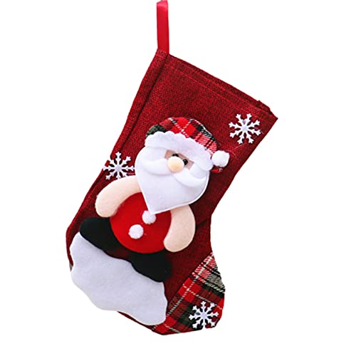 Xchon Weihnachtsstrümpfe, Süßigkeitentüte, 3D-Weihnachtsmann, Schneemann, Socken-Dekoration von Xchon