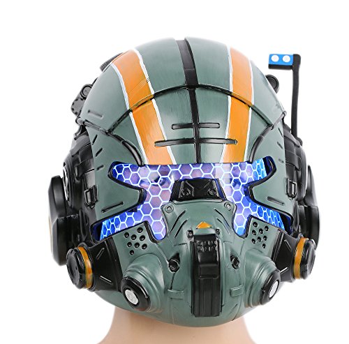 Xcoser Halloween Helm Deluxe Grün Harz Maske mit LED Spiel Cosplay Kostüm Replik für Herren Verrücktes Kleid Zubehör von Xcoser