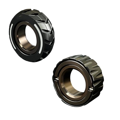 Xebular Spinner-Ring, Fidget-Spinner-Ring, Spinner-Ringe für Männer, Doppelfunktions-Fidget-Ring aus Edelstahl für Motorradreifen, Angstspielzeug, Angstlinderungs-Ringspielzeug (A+C) von Xebular