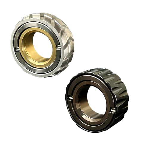 Xebular Spinner-Ring, Fidget-Spinner-Ring, Spinner-Ringe für Männer, Doppelfunktions-Fidget-Ring aus Edelstahl für Motorradreifen, Angstspielzeug, Angstlinderungs-Ringspielzeug (B+C) von Xebular