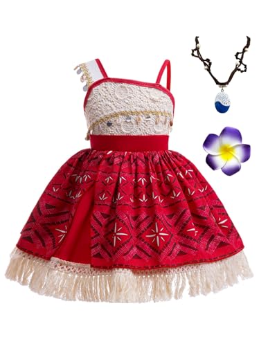 Xefenki Prinzessinnen-Kostüm für Mädchen, Deluxe-Spitzen-Tutu-Kleid mit Halskette und Haarnadel, 2–10 Jahre, Farbe: B, 7-8 Jahre von Xefenki