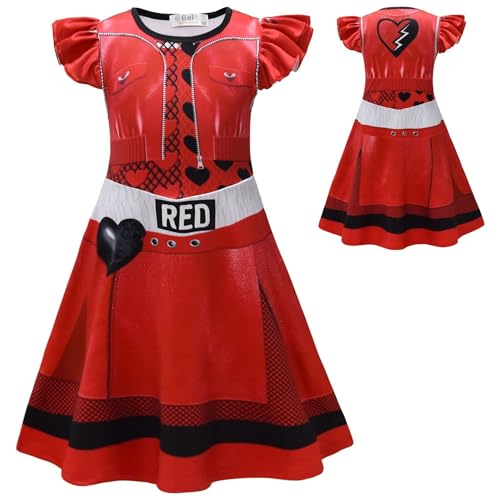 Xefenki Rotes Kleid für Mädchen, Kinder, Aufstieg von Rot, Halloween, Cosplay, Verkleidung, 9–10 Jahre von Xefenki