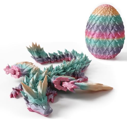 3D Gedrucktes Drachenei mit Drachen im Inneren Dragon Egg 3D Gedrucktes Bewegliches Drachenei Drachen Figuren Geheimnisvoller Drache Spielzeug, Flexible Gelenke, Osterkorbfüller (mit Flügeln) von XehCaol