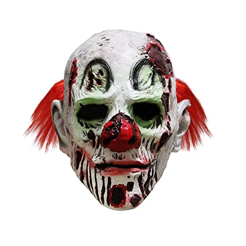 XehCaol Clown Maske,Joker Maske Horror Killer Masken,Halloween Mask Kostüm Cosplay Props, Comic Joker Maske für Erwachsene mit Haar (clown mask) von XehCaol