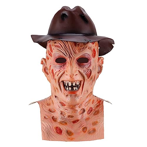 XehCaol Freddy Krüger Pullover Kostüm Maske Handschuh Gestreift Strickpullover Halloween Cosplay Kostüm Erwachsene (Maske, One Size) von XehCaol