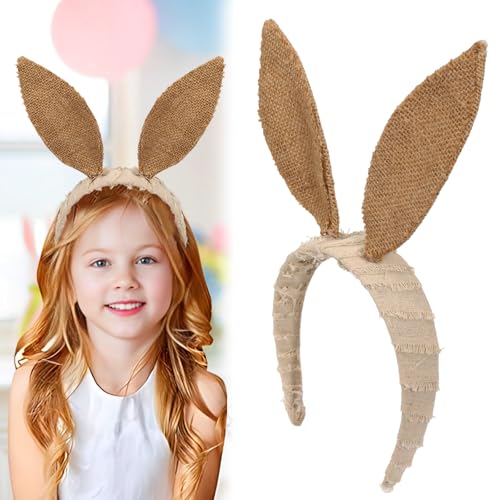 XehCaol Hasenohren Stirnband Osterhasenohren Haarbänder hasenohren kostüm Requisiten Halloween Cosplay Weihnachten Party Haarband Styling Kostüm Dress Up (Braun) von XehCaol