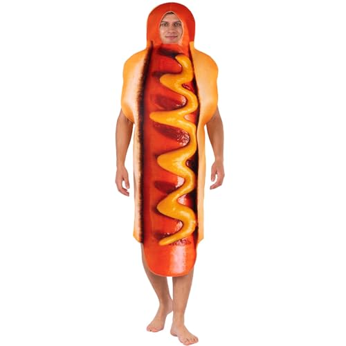 XehCaol Hot Dog Kostüm Witzige Hotdog Kostüm Outfit karneval Halloween cosplay costume für Erwachsene (adult hot dog) von XehCaol