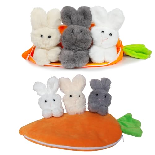 XehCaol Kuscheltier Hase Osterhase Plüschtier Karotte Plüschtier Karotte Hase Plüschpuppe Hase Plüschtier Verstecken (Plüschhase) von XehCaol